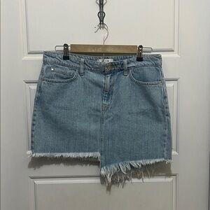 Guess Light Blue Frayed Denim Skirt